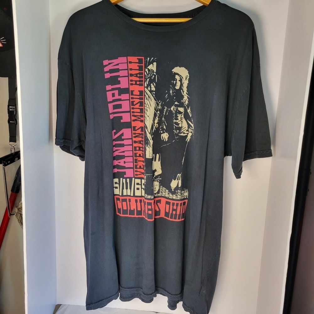 Retrobrand Janis Joplin Columbus Ohio 1969 Concert Graphic T-Shirt Black XXL